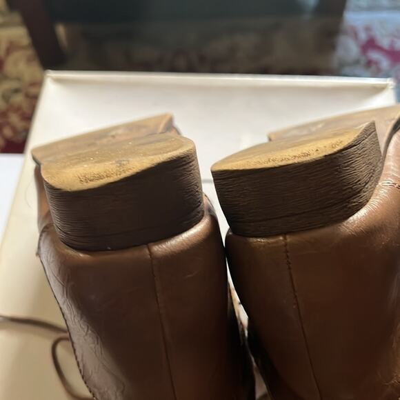 Call It Spring Tan Tapestry Lace-Up Boots Size 7.5 - Picture 10 of 10